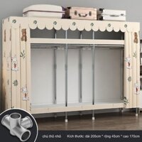 Tủ quần áo Tủ Vải Khung thép titan inox cao cấp, tủ đựng quần áo vải đựng quần áo Tủ treo quần cỡ lớn Tủ vải tuvaicaocap