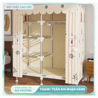 Tủ Quần Áo, Tủ Vải Treo Đồ Cỡ Lớn Khung Hợp Kim Bền Bỉ Chắc Chắn