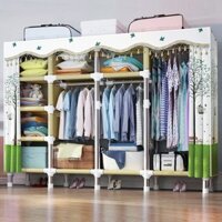 Tủ quần áo vải đơn giản, phòng ngủ lắp ráp giá để đồ lớn