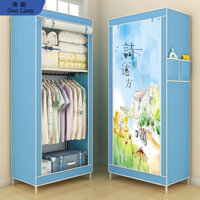 Tủ quần áo vải đơn giản, tủ treo vải cho phòng ngủ gia đình, tủ lưu trữ lắp ráp cho phòng cho thuê