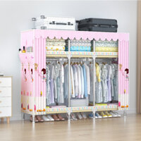 Tủ Quần Áo Vải, Tủ Vải Khung Thép Titan Cao Cấp Chốt Kim Loại 2 Buồng Tuổi Thọ 3-5 Năm Bảo Hành 12 Tháng