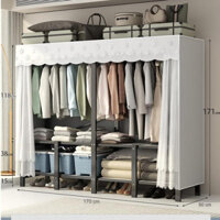 Tủ Quần Áo Vải Tủ vải khung thép tital cao cấp 3 buồng đựng quần áo tủ khung thép siêu bền 2 Buồng và 4 buồng
