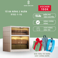 Tủ quần áo,tủ đựng đồ thông minh SHOEBOX 2 ngăn 9102-1-1G BẢO HÀNH 3 NĂM tủ đa năng gấp gọn tiện lợi