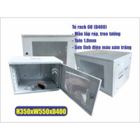TỦ RACK (TỦ MẠNG) 6U (D400) treo tường (màu xám trắng/màu đen) - mẫu lắp ráp