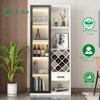 Tủ Rượu Cánh Kính, Tủ Rượu Gỗ Đặt Sàn - Gỗ MDF 15mm Lõi Xanh Chống Mọt Đa Năng KIKO TR1168