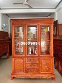 Tủ Rượu Chữ Nhật ngang 1m4 cao 2m gỗ Hương Đá hàng đẹp Loại 1