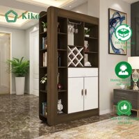 Tủ Rượu Gỗ Đặt Sàn Kèm Gíá Treo LY - Gỗ MDF 15mm chống Mọt Đa Năng KIKO TR 068