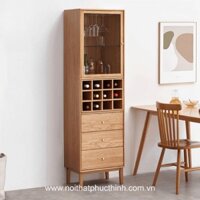 Tủ rượu gỗ sồi tự nhiên thiết kế hiện đại TR23