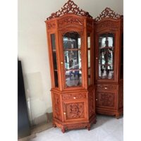 Tủ Rượu Góc 60 GỖ HƯƠNG ĐÁ siêu đẹp siêu dày dặn