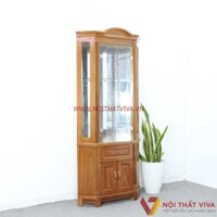 Tủ Rượu Góc Phòng Khách Gỗ Xoan Đào Tự Nhiên Đẹp Giá Rẻ