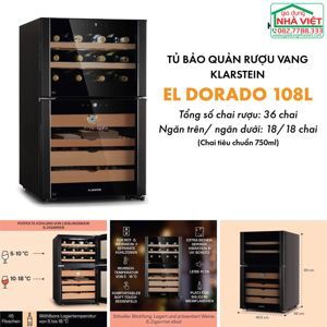 Tủ rượu vang và giữ ẩm cigar Klarstein El Dorado 108L