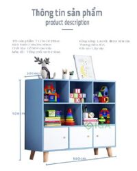 Tủ Sách 3 Tầng Xanh Cánh Trắng - GP141