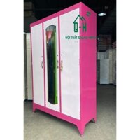 Tủ sắt 3 cánh áo quần màu hồng 1m2x1m8 mới