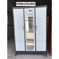 TỦ SẮT 3 CÁNH TREO QUẦN ÁO ( MÀU TRẮNG XÁM )