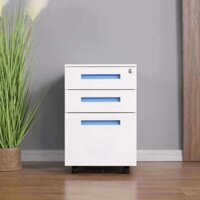 Tủ sắt có thể di chuyển Tủ đựng hồ sơ dưới rương bàn của ngăn kéo Ba ngăn kéo Tủ thấp Văn phòng Tủ nhỏ có khóa Bàn đầu