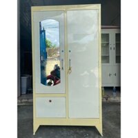 TỦ SẮT ĐỰNG ÁO QUẦN SỈ LẺ 1M8X90X45CM MÀU KEM