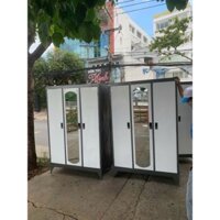 Tủ sắt đựng quần áo giá rẻ bình dân _1m6,1m8x90x45cm_new freeship hcm, bd, đn, la
