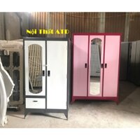 Tủ sắt đựng quần áo - tủ sơn dầu 2 cánh, 3 cánh giá rẻ