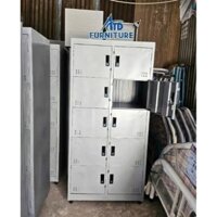 Tủ sắt locker 10 ngăn sơn dầu, mỗi hộc có khóa đựng đồ cá nhân trường học công ty