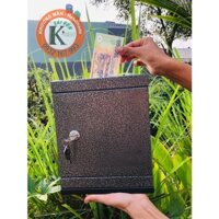 Tủ Sắt Mini - Tủ Tiết Kiệm KHÓA CHÌA (Màu Đen Bạc SIZE LỚN)