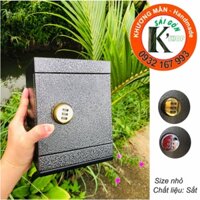 Tủ Sắt Mini - Tủ Tiết Kiệm KHÓA MÃ SỐ (Màu Đen Bạc) _ Màu ổ khóa ngẫu nhiên