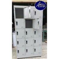 Tủ sắt nhiều ngăn 2 4 6 8 10 12 15 cửa - tủ đựng hồ sơ tài liệu đồ cá nhân công nhân viên có khóa tiện lợi giá xưởng AT1