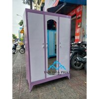 Tủ sắt quần áo 3 cánh 1m2x1m8 màu tím Nội Thất Tân Hòa Phát