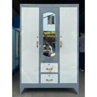 TỦ SẮT QUẦN ÁO 3 CÁNH THÊM 2 HỘC CÓ KHÓA ĐỦ MÀU 1M8X1M2