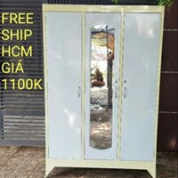 Tủ sắt quần áo 3 cửa 1m2x1m8 freeship hcm