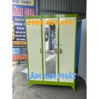 Tủ sắt quần áo 3 ngăn 1m8x1m2 giao hàng miễn phí tận nhà