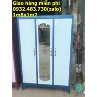 tủ sắt quần áo 3 ngăn freeship