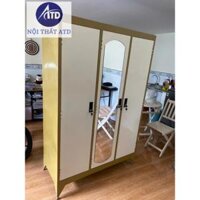 Tủ sắt quần áo giá rẻ cao 1m8 ngang 1m2 - tủ sắt 3 cánh HCM dày dặn nhiều màu hcm bình dương