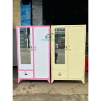 TỦ SẮT TĨNH ĐIỆN 2 CÁNH CAO 1M8 TỦ ÁO QUẦN
