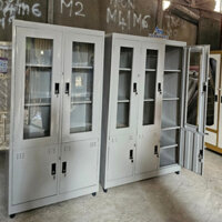 Tủ sắt, tủ locker 2 cánh kính 3 cánh kiếng. Tủ để đồ đa năng và tiện dụng đựng hồ sơ tài liệu văn phòng HCM