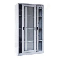 Tủ sắt văn phòng kính cánh lùa – QP137