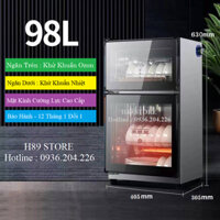 Tủ sấy bát đĩa 2 tầng diệt sạch vi khuẩn tới 99,9% bằng nhiệt và ozon, máy sấy khử khuẩn chén bát cho gia đình 98L