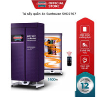 Tủ Sấy / Máy sấy quần áo SUNHOUSE SHD2707 - 1400W có điều khiển từ xa, Bảo Hành Chính Hãng 12 Tháng