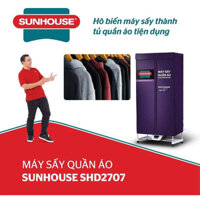 Tủ sấy quần áo cao cấp Sunhouse SHD2707 sấy 15kg quần áo/ lần sấy.
