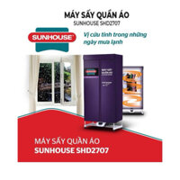 Tủ sấy Quần Áo Máy sấy Quần Áo Sunhouse SHD2707 Công suất 1500W Sấy nhanh trong vòng 1 giờ - Bảo hành 12 tháng