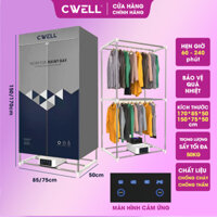 Tủ sấy quần áo, máy sấy quần áo mini gấp gọn, kiêm máy sưởi độc lập CWELL D23, công suất 1800W, thiết kế mới nhất 2023 - Cao 1,7m - Thường