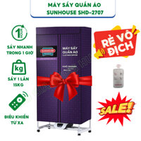 TỦ SẤY QUẦN ÁO SUNHOUSE SHD-2707 CÔNG SUẤT 1500W, SẤY KHÔ KHỬ KHẨN - HÀNG CHÍNH HÃNG BẢO HÀNH 12 THÁNG