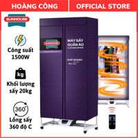 Tủ sấy quần áo SUNHOUSE SHD2707, Công suất 1500W, Sấy 20kg - Khử khuẩn - Sấy khô, Công nghệ PTC không cháy, BH 12 tháng