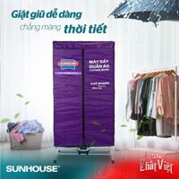 Tủ sấy quần áo Sunhouse SHD2707, máy sấy quần áo Sunhouse công suất 1500w có điều khiển xa, khối lượng sấy tối đa 15kg