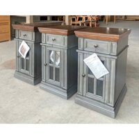 Tủ Side table tích hợp sẵn ổ điện & cổng sạc USB màu xám