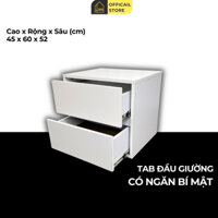 Tủ - tab đầu giường có ngăn tủ bí mật (2 hộc) đa năng, tối giản, MTG2402, Nội Thất Thông Minh MODI