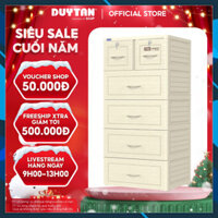 Tủ Tabi 5 tầng DUY TÂN nhựa PP/ABS, bao gồm 4 hộc lớn và 2 hộc nhỏ, tủ quần áo đa năng, tiện lợi