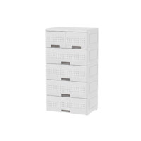 Tủ Tabi Diamond-L 5 tầng màu trắng (4 hộc lớn & 2 hộc nhỏ), tủ nhựa Duy Tân cao cấp, sang trọng,tủ quần áo đa năng