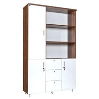 Tủ Tài Liệu Luxury LUX1960-3B2 khoang trưng bày không cánh và 3 ngăn kéo dưới