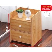 Tủ Táp Đầu Giường 2 Ngăn Kéo Bằng Gỗ MDF Kệ Để Đồ Đa Năng Phòng Ngủ, ĐỒ GỖ MỸ SINH CAO CẤP GIA ĐÌNH