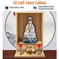 Tủ thờ Phật, Quan Âm. Thần Tài treo tường gỗ MDF nhỏ gọn - HH1005